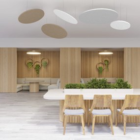 Bilnora extra sűrű kör alakú akusztikai mennyezeti panel Ø120x1,2cm - 04 beige , Ø80x1,2cm mennyezeti panel
