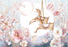 Fotótapéta Lányoknak Őz Virágok Tapéta Gyerekszobába 150x105