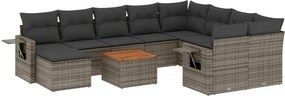 vidaXL 11 részes szürke polyrattan kerti ülőgarnitúra párnákkal