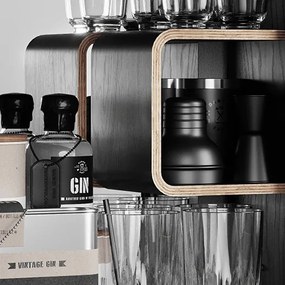 Koupelnová skříňka / kanistr - Bathroom Cabinet, Nano Black, 6 variant - Danish Fuel variáns: Red Gum
