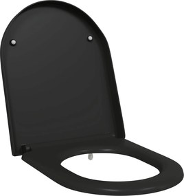 vidaXL WC ülőke Fekete 49 x 36 x 4 cm Duroplast