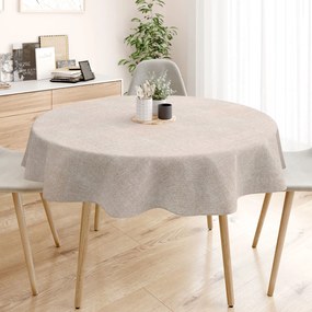 Goldea loneta dekoratív asztalterítő - bézs természetes - kör alakú Ø 140 cm