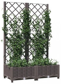 barna polipropilén rácsos kerti ültetőláda 80 x 40 x 121,5 cm