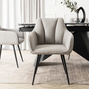 Szék szürke színben, bouclé kárpittal. NAWARA