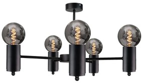 Csillár rúdon ARD 5xE27/60W/230V fekete