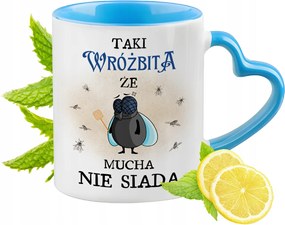 Jósnőnek Kék Bögre Szív Alakú Füllel Ajándék