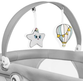 Lionelo - 2 az 1-ben baba ringató zenével BELLA Grey Concrete + távirányító