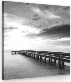 Vászonkép 40x40 Móló tenger óceán ég felhők naplemente/napfelkelte nyugalom