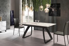BARRET bővíthető design étkezőasztal - világos márvány
