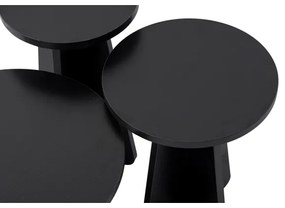 3 db LUME dohányzóasztal szett, átm. 28/33/43 cm, fekete