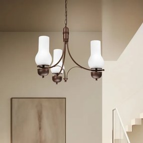 Brilagi - LED Csillár láncon COTTAGE 3xE14/40W/230V tölgy/fehér