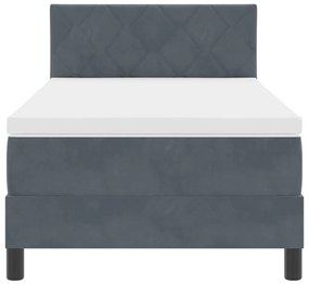 Bokszrugós Ágy Matraccal és LED Fekete 100x200 cm Bársonyban