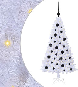 vidaXL Mű karácsonyfa 150 LED-del állvánnyal Fehér 120 cm PVC és Acél
