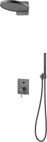 AREZZO design ELEGANT Falsík alatti zuhanyszett falon belüli egységgel, gun metal