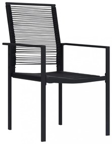 2 db fekete PVC rattan kerti szék