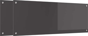 vidaXL Konyhai splashback 2 pcs Sötétszürke 110 x 40 cm edzett üveg