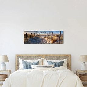 Kép - Út az északi-tengeri strandra, Hollandia (órával) (90x30 cm)