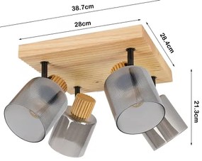 Brilagi - HYGGE spotlámpa 4xE14/15W/230V kaucsukfa/füstszínű