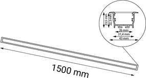 Antigo Hiate 1834 Beépíthető spotlámpa 2x30W/LED 3000K 3924lm IP20