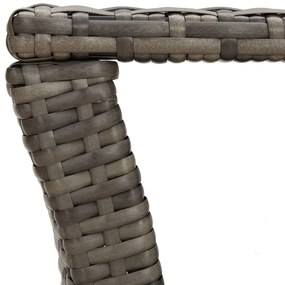 Szürke polyrattan dohányzóasztal 100 x 50 x 40 cm