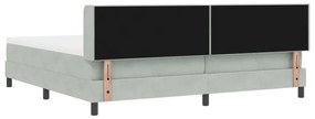 Boxspring Ágy Matrac 200x200 cm Világosszürke Bársony
