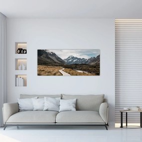 Kép - Sétány a hegységben Mt. Cook (120x50 cm)