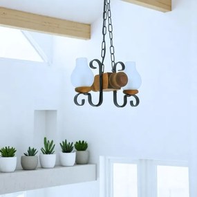 Brilagi - Csillár láncon RUSTIC 2xE14/40W/230V bükkfa