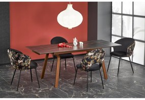 LOZANO bővíthető asztal, fekete márvány / dió