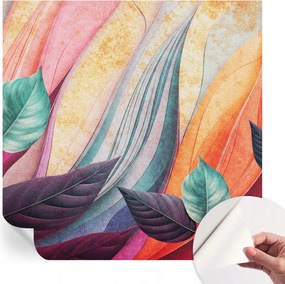 Mosható öntapadós fotótapéta étkezőbe Absztrakt levelek 250x250 cm