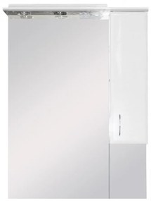 VERTEX Bianca Plus 75 fürdőszoba bútor felsőszekrény, magasfényű fehér színben, jobbos nyitásirány (Szekrény)