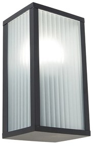 Okos kültéri fali lámpa fekete bordázott üveggel, WiFi A60-nal - Charlois