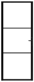 Fekete ESG üveg és alumínium beltéri ajtó 93 x 201,5 cm