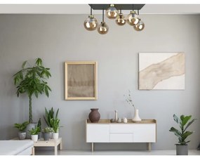 Felületre szerelhető csillár  DEA 6xE14/60W/230V fekete/arany/füstös bézs