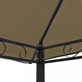 tópszínű kerti pavilon asztallal, padokkal 2,5x1,5x2,4 m
