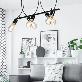 Csillár zsinóron TARO 5xE27/60W/230V fekete