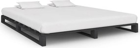 vidaXL szürke tömör fenyőfa raklap ágykeret 180 x 200 cm
