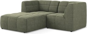 Zöld buklé sarokkanapé (bal oldali-heverő résszel) Aloha – Makamii