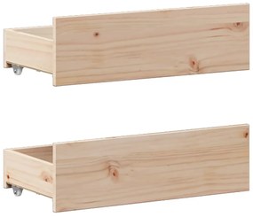 tömör fenyőfa ágy matrac nélkül fejtámlával 200 x 200 cm