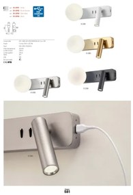 Redo 01-2992 - LED fali lámpa OASIS LED/3W/230V+1xG9/10W USB CRI 90 bronz