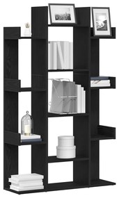 Fekete Tölgy Könyvespolc 86x25,5x140 cm Ipari Fa