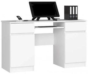 AKO-A-5 fiókos számítógépasztal polcokkal, fehér
