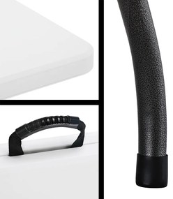 Casaria® Fehér összecsukható asztal - 220 x 70 x 72 cm