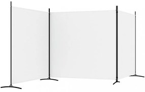 2 paneles fehér szövet térelválasztó 525x180 cm