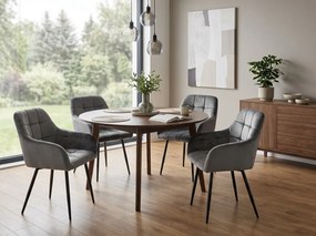 Szürke MARLEN VELVET étkezőfotel fekete lábakkal