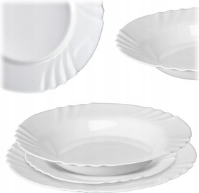 Étkezőgarnitúra Tányér Szett Fehér Étkészlet Tányérok 3 db-os