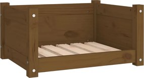 vidaXL mézbarna tömör fenyőfa kutyaágy 55,5 x 45,5 x 28 cm