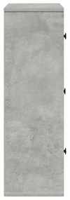 betonszürke szerelt fa könyvespolc 60x24x76,5 cm