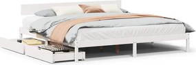 vidaXL fehér tömör fenyőfa ágy matrac nélkül 200 x 200 cm