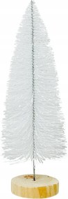 Mű Fehér Karácsonyfa Törzsen, Díszekhez És Kompozíciókhoz, Zsinóros, 25CM, Ünnepi