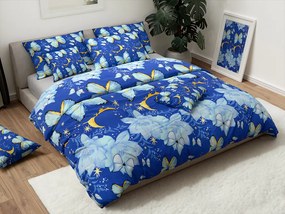 Pamut ágynemű BLUE BUTTERFLY sötétkék Ágyneműhuzat mérete: 2 db 70 x 90 cm | 200 x 220 cm